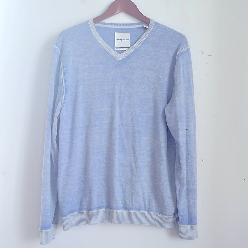 Tommy Bahama extra fine merino wool V neck thin knit sweater sz XXL